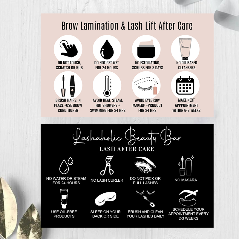 Eyelash Extension Aftercare - Изготовленные на заказ наращивание ресниц Карты