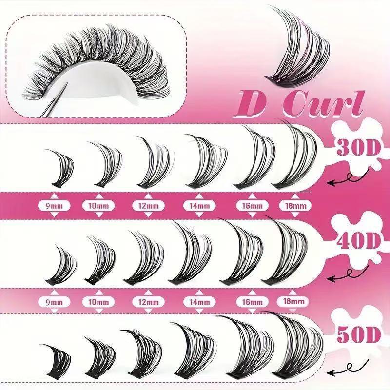 Eyelash Extension Volume Lashes - Профессиональный набор накладных ресниц D-изгиб, 30D-100D,