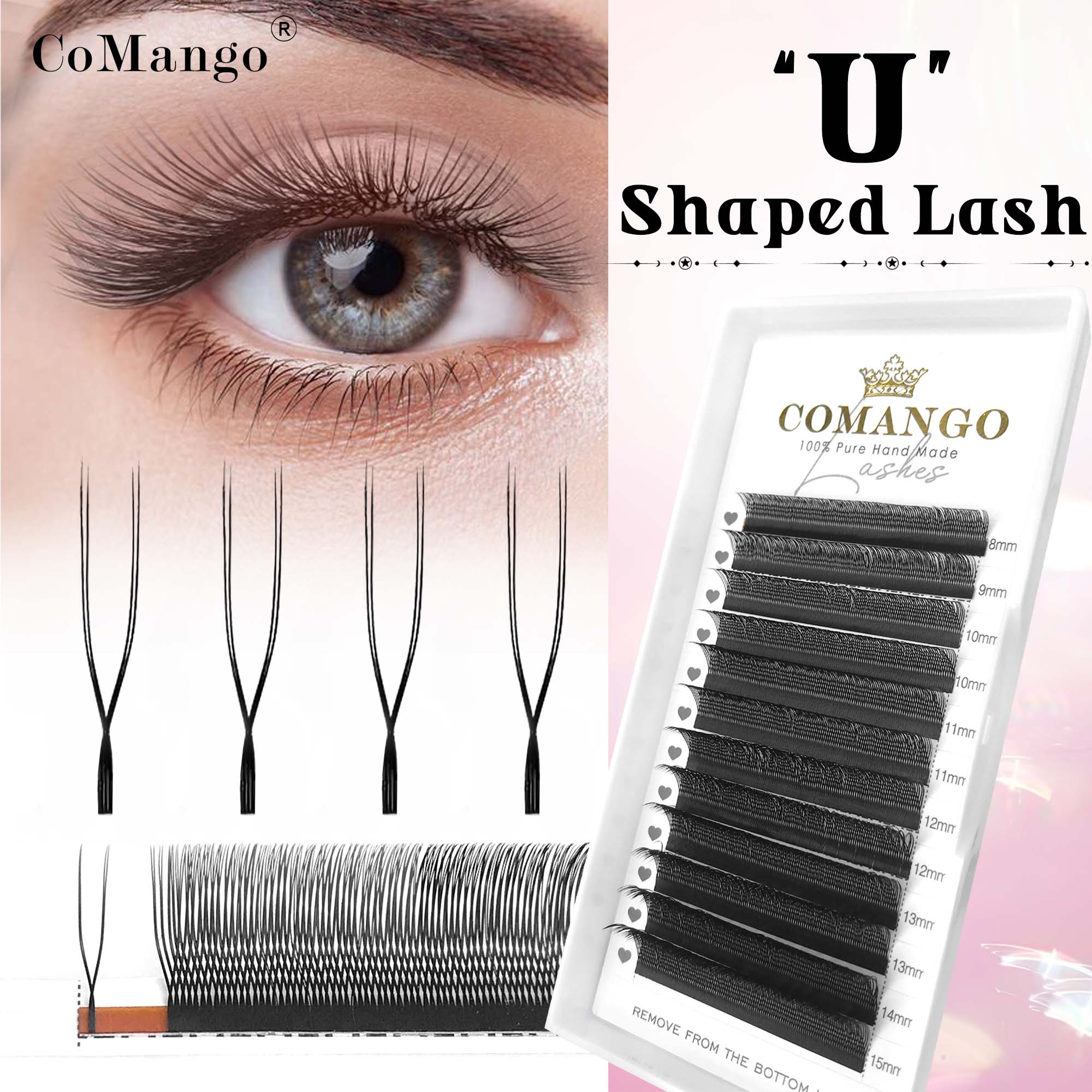 Eyelash Extension Volume Styles - CoMango U-образный параллельный цветок ресниц U