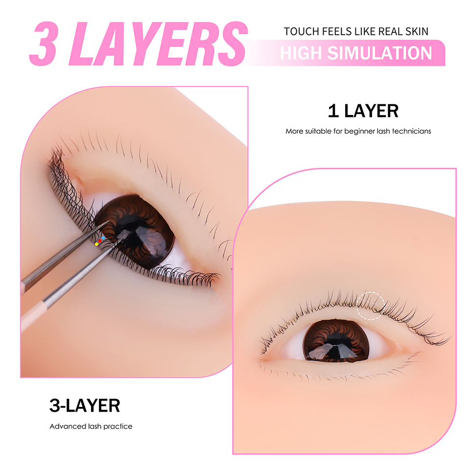 Трехслойная силиконовая модель – обзор и цена Eyelash Extension Model